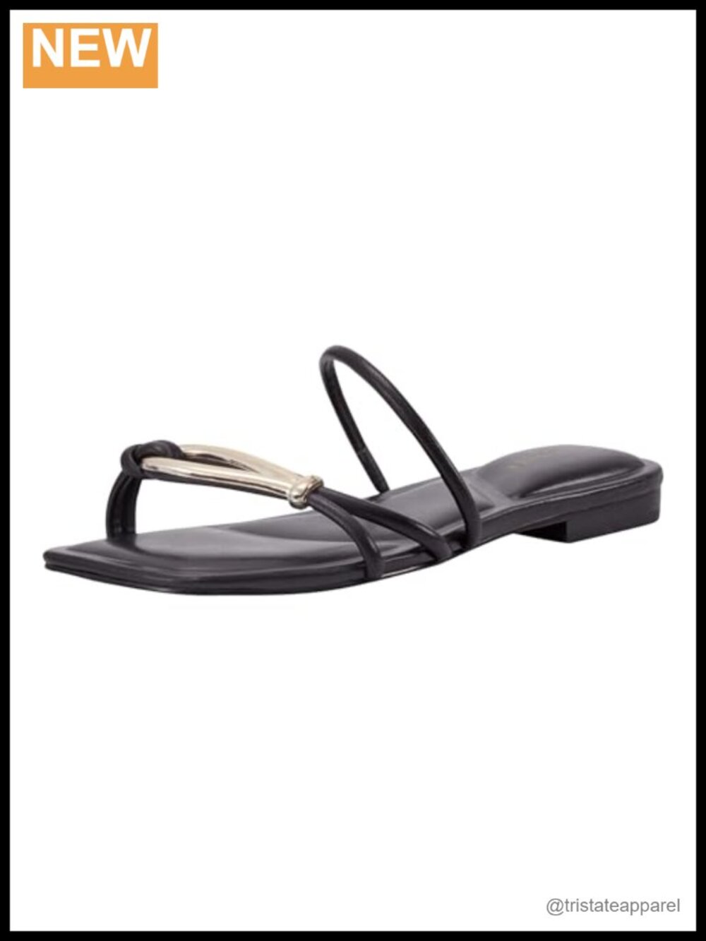 Marc Fisher LTD Mazza Slip On Leather Flat Sandals Slingback